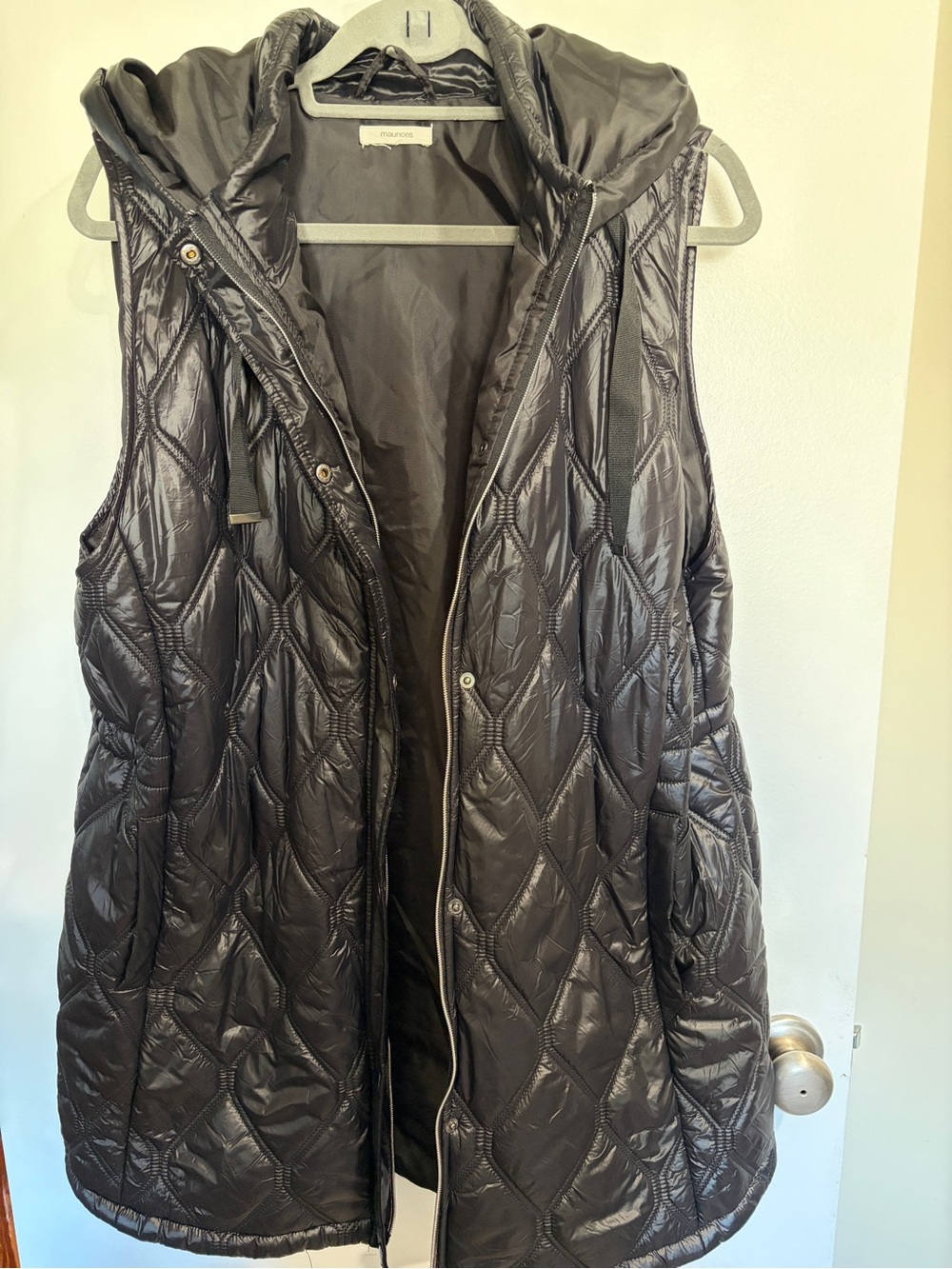 Maurices Quilted Hooded Vest - Black
